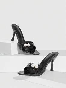 CUCCOO SZL 女士时尚百搭高跟凉鞋拖鞋，适合户外穿着，夏季圣诞节皆宜 - 豹紋黑色 - 查看 6