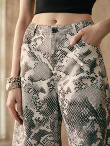 Arave Women's Leopard Print Loose-Fit Straight-Leg Curved Trousers With A Leopard Print Design, Suitable For Everyday Commuting Summer Spring Cheetah Print - Apricot - View 4