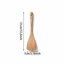 Zazumi Cirelle 8pcs Wooden Cooking Utensil Set, Soup Spoon, Salad Fork, Long Rice Spoon, Slotted Spoon, Spatula, Utensil Holder, Kitchen Use, Rama Kitchen Essentials, Family Dining, Party Use, Housewarming Gift - Multicolor - View 18