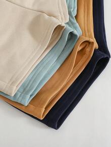 Cozy Pixies Random 4 Pcs Baby Boy Solid Color Knit Soft Elastic Waist Shorts Set - Multicolor - View 6