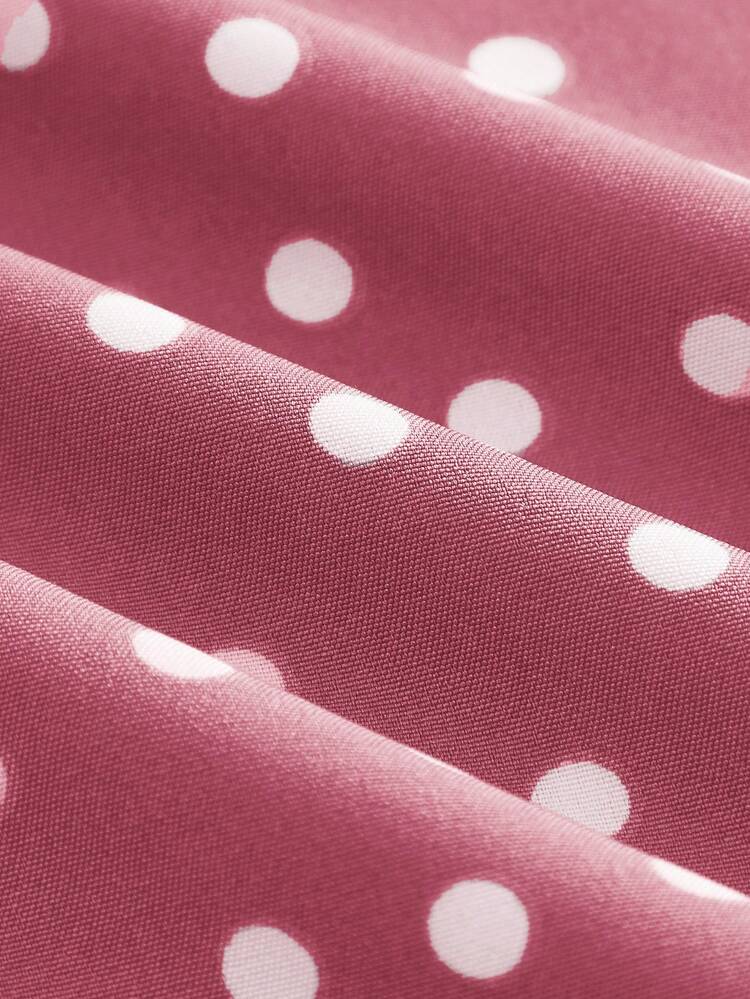 Elegantes dunkelgrünes Maxikleid mit Punkten