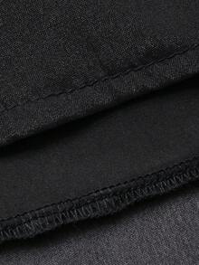 FRIFUL Women's Summer/Spring Solid Color Pleated Flared Loose Casual Dress Sundress - Black - View 8