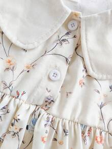 Vintaside Kids Newborn Baby Girl Ditsy Floral Dress, Soft Fabric, Countryside Style, Fashionable, Elegant, Cute, Suitable For Spring/Summer - Multicolor - View 6
