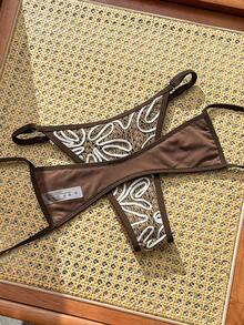 Swim Vcay 2pcs Women's Elegant Swimwear Set, Special Fabric, Beach Vacation, Spring/Summer 2026 - Brown - View 4