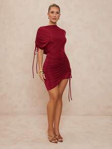 Lumalex Premium Party, Spring Festival, Wedding Mini Dress For Women,Summer Dresses For Women - Burgundy - View 6