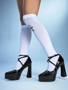 Sugerpunk Giày sandal cao gót nữ sexy đế dày 12cm chất liệu PU, thích hợp mang hàng ngày mùa hè, kiểu dáng thời trang, mũi nhọn, đế dày màu đen, chống thấm nước. - Màu đen 3 - Xem 4