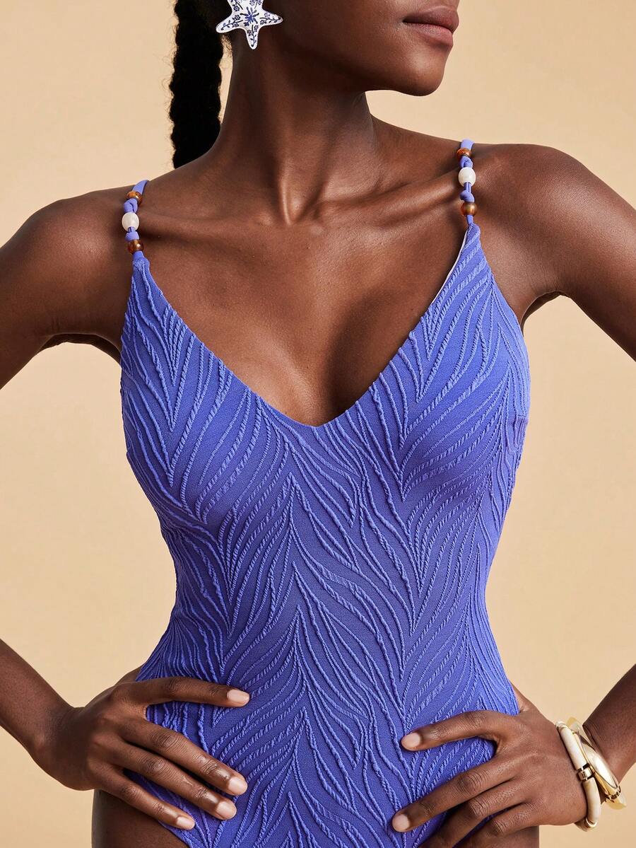 Travachic 1件女士纹理简约吊带背心 - 紫羅蘭色 - 查看 1