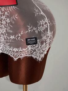 Amplova Women's Hooded Numeric & Letter Print Lace Patchwork Sexy Mini Party Dress - White - View 7