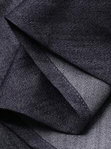 DAZY Collared Long Sleeve Cinched Waist Casual Mid-Length Dress For Women - Navy Blue - View 7