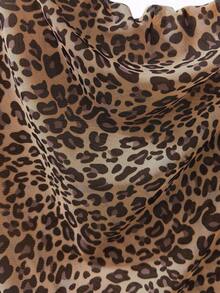 SHEIN Unity 女士豹纹简约日常吊带连衣裙迷你短款女装 - 咖啡棕 - 查看 4