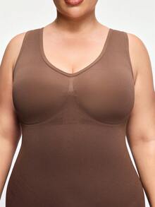 SHAPORA Women's Plus Size Comfortable High Cost-Effective Fashion Portable Shapewear Top, 1pc - Coffee Brown - View 6