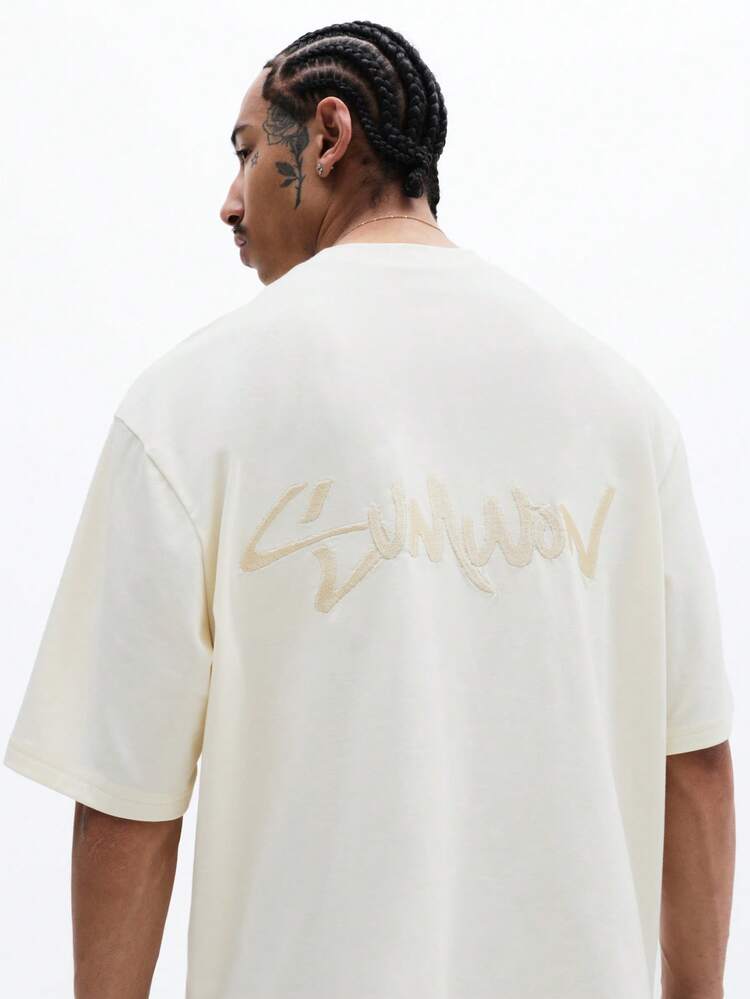 Oversized Crew Neck Tonal Logo T-Shirt