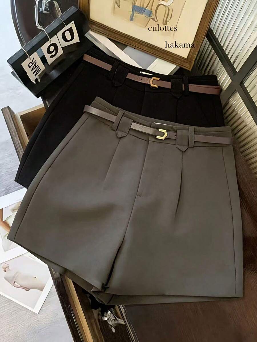 Franclia Petite Bộ 2 quần short nữ đa năng phong cách thường ngày - Quần short ống rộng màu trắng và quần short dáng suông thanh lịch, thích hợp cho kỳ nghỉ và thời gian thư giãn. - Nhiều màu - Xem 1