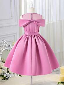 Vestido elegante, digno, generoso y de moda para niñas - Morado - Ver 2