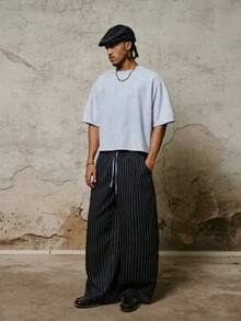 PAVTROS Áo thun nam tay ngắn cổ tròn, chất liệu cotton, kiểu dáng thường ngày, phong cách đường phố, được làm từ vải cotton, vải jacquard dệt nổi, dáng rộng, áo thun tay ngắn cổ tròn dáng lửng, vải họa tiết bông tuyết bạc màu cổ điển, hiệu ứng giặt mài retro, phù hợp với phong cách retro, punk, Y2K, clean-fit và các phong cách pha trộn khác, thời trang đường phố, phong cách , mặc hàng ngày, dự tiệc, đi học, trang phục thời trang, quà tặng ngày lễ, quà tặng bạn trai, unisex. - Màu xanh nhạt - Xem 3