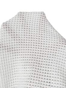 Firerie Áo thun nữ tay cánh dơi bất đối xứng, họa tiết kẻ sọc, thích hợp cho mùa xuân, hè, thu, đi làm, thanh lịch, thường ngày, công sở. - trắng - Xem 9