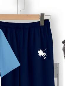 男童休闲舒适简约圆领短袖T恤和裤子套装 - 彩色 - 查看 5