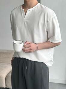 DAZY Men's Solid White Polo Shirt, Spring/Summer - White - View 6