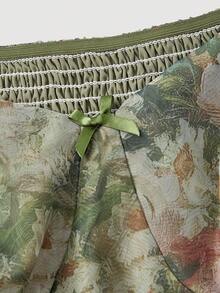 SHEIN MOD 大码甜心领前短后长优雅短袖连衣裙 - 彩色 - 查看 3