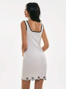 Poéselle Women's Floral Print Casual Date Party Mini Dress - White - View 2