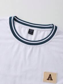 ROMWE MEN Street Life 男士撞色休闲背心短裤套装（2件套） - 白色 - 查看 3