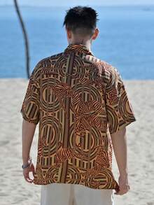 DAZY Men's Floral Print Short Sleeve Vacation Shirt, Summer - Multicolor - View 2