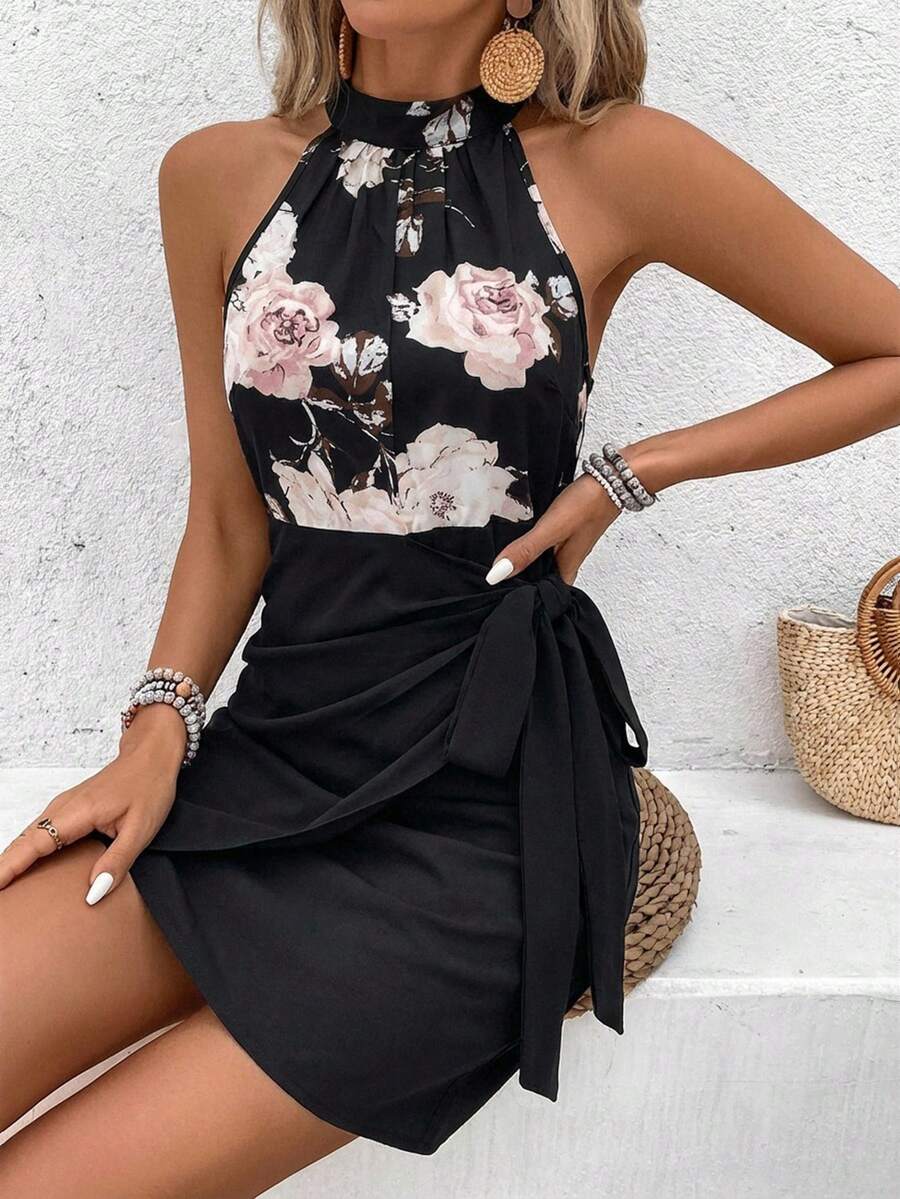 SHEIN Frenchy 女士印花无袖连衣裙,夏季 - 彩色 - 查看 1