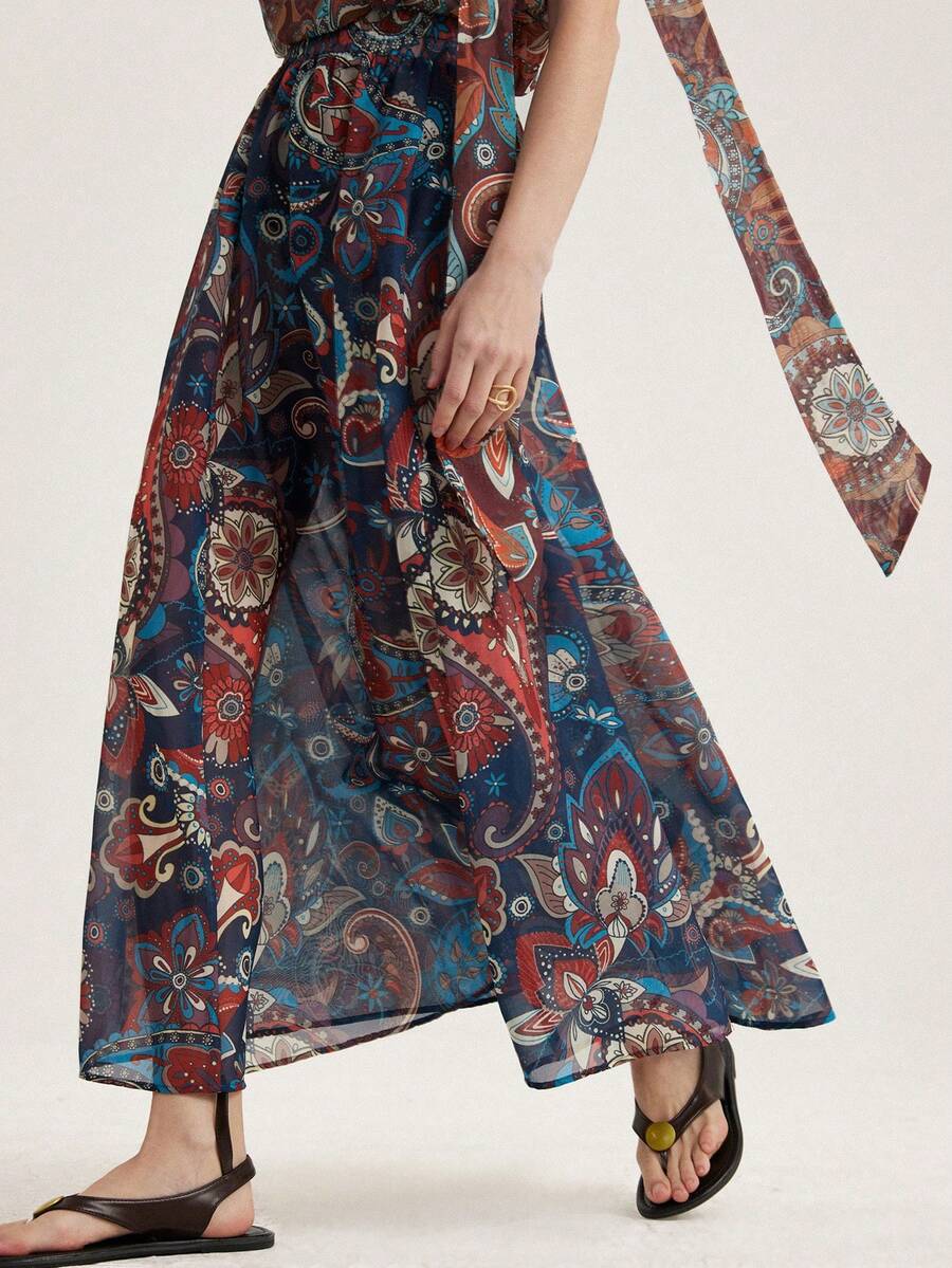 Aveloria Modichic 时尚百搭的佩斯利花纹波西米亚风半身裙 - 彩色 - 查看 1