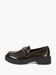 Alvarani Giày sandal đế xuồng màu đen thời trang mùa xuân/hè, mũi tròn, đế dày, thiết kế dây xích, đa năng dành cho nữ, thích hợp cho các bữa tiệc âm nhạc Eid Al-Adha. - màu nâu - Xem 9