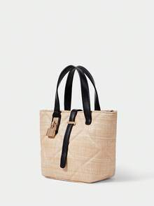 SHECARRY Women's Fashion Versatile Minimalist Handbag For Commuting - Apricot - View 1