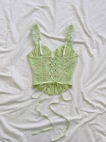 Soleia Women's Casual, Vacation, Beach, Wedding Guest, Graduation, Brunch, St. Patrick's Day, Spring Break, Easter, Music Festival, Elegant Bohemian, Tropical, Elegant, Valentine's Day, Wedding Season, Party Sleeveless Top, Spring/Summer - Green - View 2