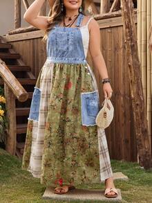 EMERY ROSE Đầm denim in họa tiết thường ngày dành cho nữ cỡ lớn - Nhiều màu - Xem 3