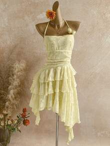 Soleia 女士迷你连衣裙 - 杏色 - 查看 3