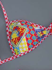 Swim Vcay Women's 2 Pieces Swimsuit Set, Sexy Elegant Shoulder Strap Pattern Design, Suitable For Beach Vacation, Spring/Summer - Multicolor - View 3