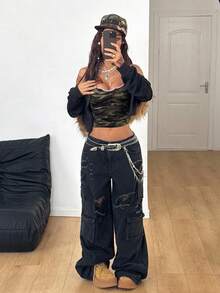 Coolane Áo camisole nữ dáng ôm, họa tiết rằn ri, phù hợp cho cả mùa hè và thu, phong cách đường phố, đi chơi. - Nhiều màu - Xem 5