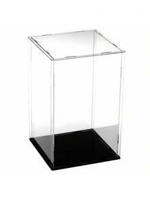 Caja de exhibición de acrílico transparente, caja apilable, caja de figura, soporte de caja de exhibición vertical ensamblable con base negra, caja de polvo de personaje popular, vitrina a prueba de polvo para coleccionables, figuritas y recuerdos. Estuche completo de figura de guante, acrílico, estuche de colección, fácil de ensamblar, resistente a las manchas, guantes, paño de limpieza, caja de acrílico, instrucciones de cuidado, instrucciones - Negro - Ver 13