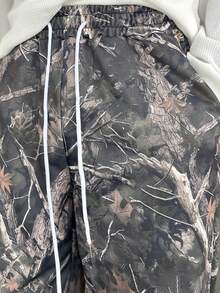 Ngobest Haus Ngobest Haus 男士时尚 Y2K 街头风格丛林印花裤，秋季必备单品 - 軍綠色 - 查看 3