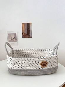 1个手工编织宠物玩具、零食、配件、脏衣服收纳袋，适合收纳家居桌面杂物和化妆品。 - 彩色 - 查看 7