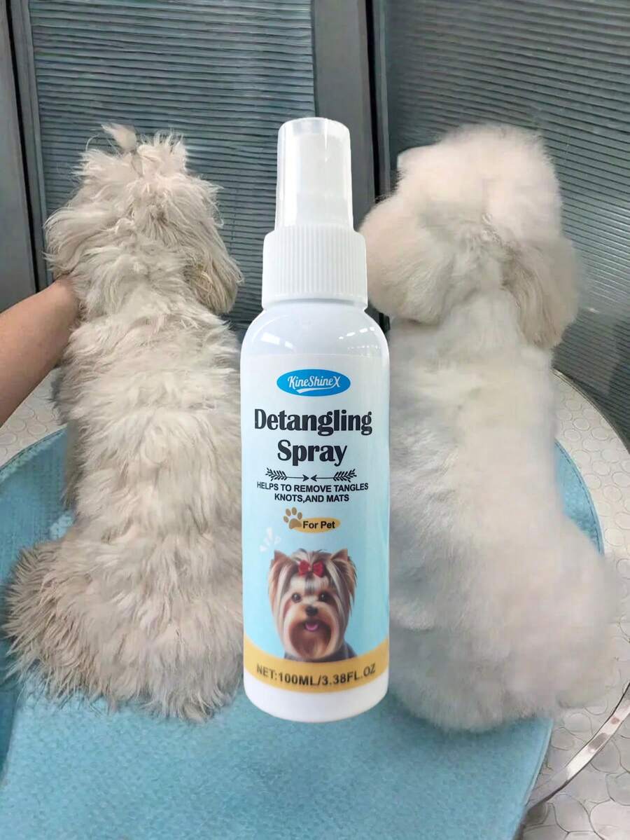 1瓶/2瓶装宠物毛发护理喷雾，柔顺滋养，适用于宠物猫狗。 - 彩色 - 查看 1