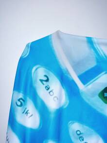 Y2Kool Maria Clara Maia Women's Blue Sexy Y2K Girly Casual Fashion Button-Up Retro Print Spaghetti Strap Dress, Summer Style - Blue - View 7