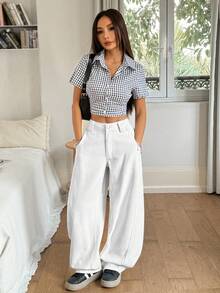 Rivivi Women's Low Waist White Fashionable Distressed Flare Jeans - White - View 6