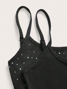 SHEIN EZwear 多件装黑色针织连体衣，休闲日常穿着 - 黑色 - 查看 7