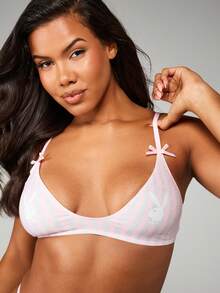 Missguided x Playboy Printed Bralette And Thong Set Matching Intimates Lingerie For Women - Multicolor - View 4