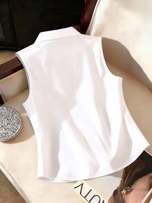 GlowEve CURVE Plus Size Shirt With Faux Embroidery Floral Print, Fashionable And Elegant - White - View 2
