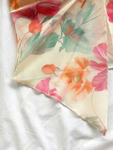 Soleia 女士碎花扭结下摆露脐上衣和迷你裙套装，适合海滩、音乐节、派对、夏季穿着 - 彩色 - 查看 4