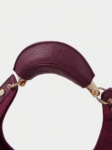 SHECARRY Ladies Vintage Semicircle Bag With Rivet Trim And Exquisite Hardware - Burgundy - View 6