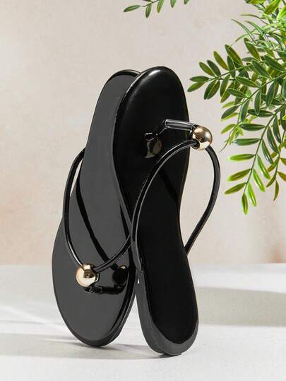 SHUZIA Women's Round Toe T Strap Thong Poolside Flip Flop Sandals