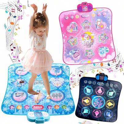 MINKOJA - SELECTS Dance Mat Toys, Electronic Dance Game For Kids With Multifunctional Game Modes LED Light, Adjustable Volume, Built-In Music, Ideal Birthday Gifts For Boys Girls