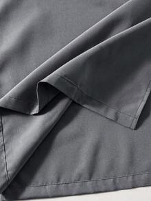 SHEIN Tween Boy Elegant Gold-Trimmed Long Robe Shirt, Spring/Summer - Grey - View 4