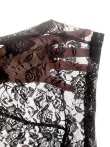 Mistrie 蕾丝边内衣套装 - 性感法式蕾丝吊带文胸 + 中腰短裤两件套，展现迷人魅力 - 黑色 - 查看 9